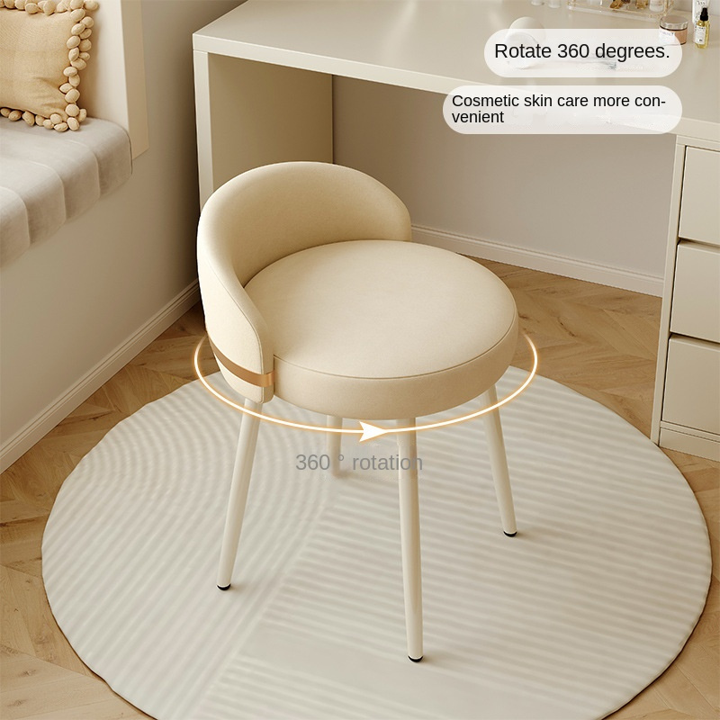 Beauty Makeup Chair - Fashionable Creamy Band-Back Racing Makeup Chair