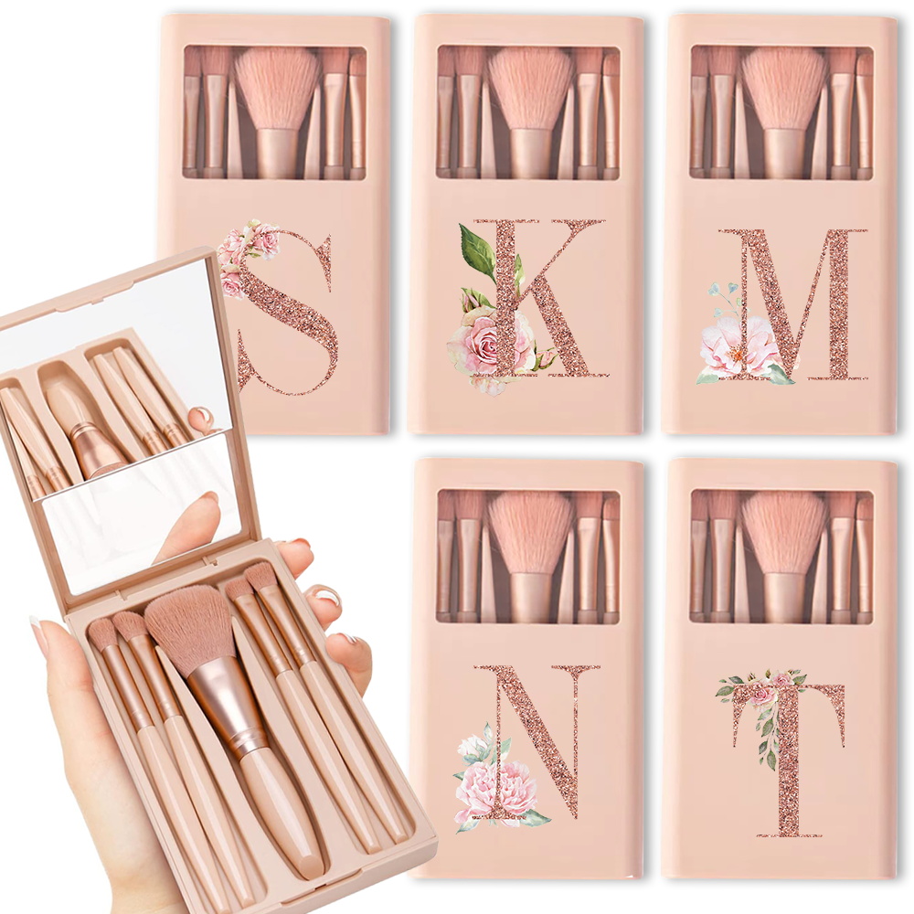 Beauty And Makeup Quotes - 5pcs Cosmetic Brush Kit With Mirror