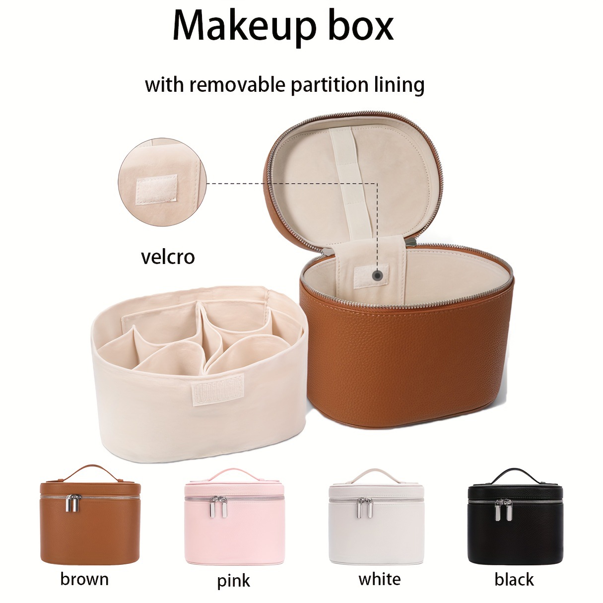 Beauty Makeup Box - Large Capacity PU Leather Makeup Bag