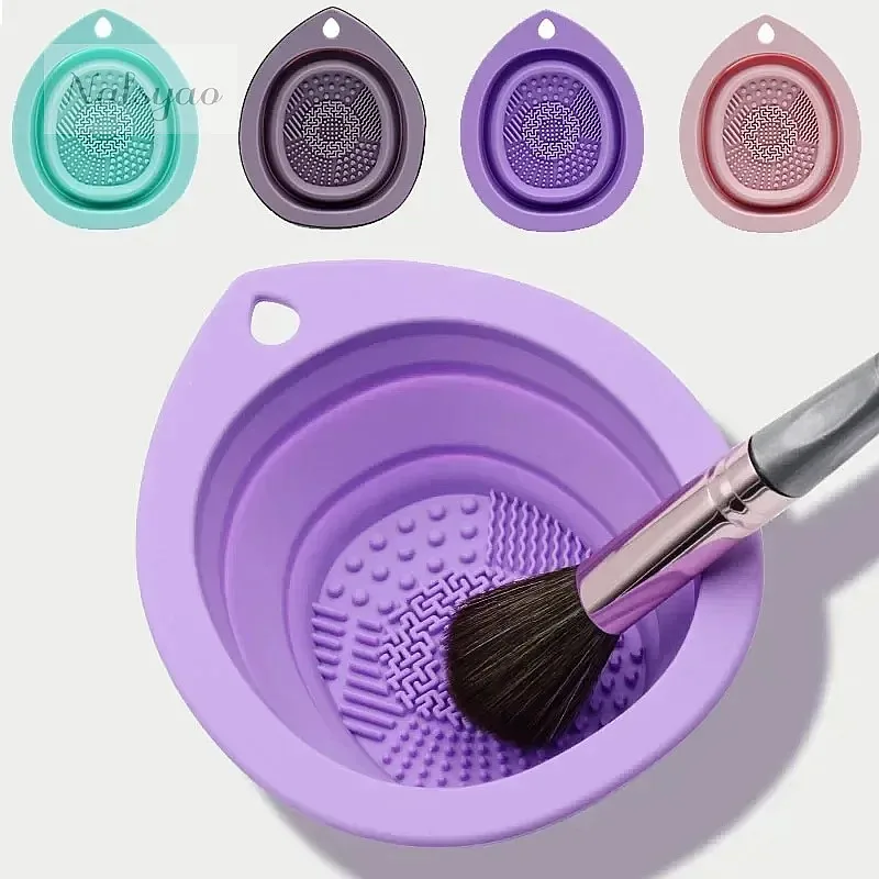 Beauty Makeup Box - Silicone Folding Makeup Brush Cleaner Box,