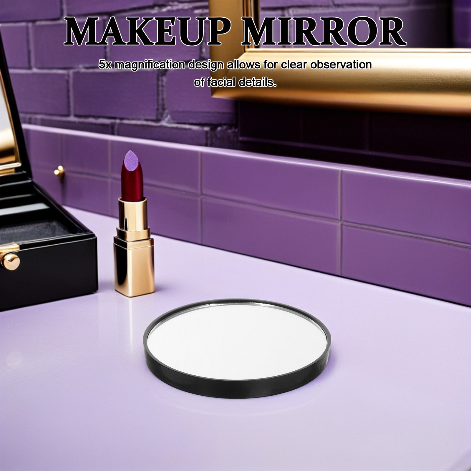 5Pcs Mini Travel Mirror 5X Gla - Beauty Works Makeup ulasan dan harga