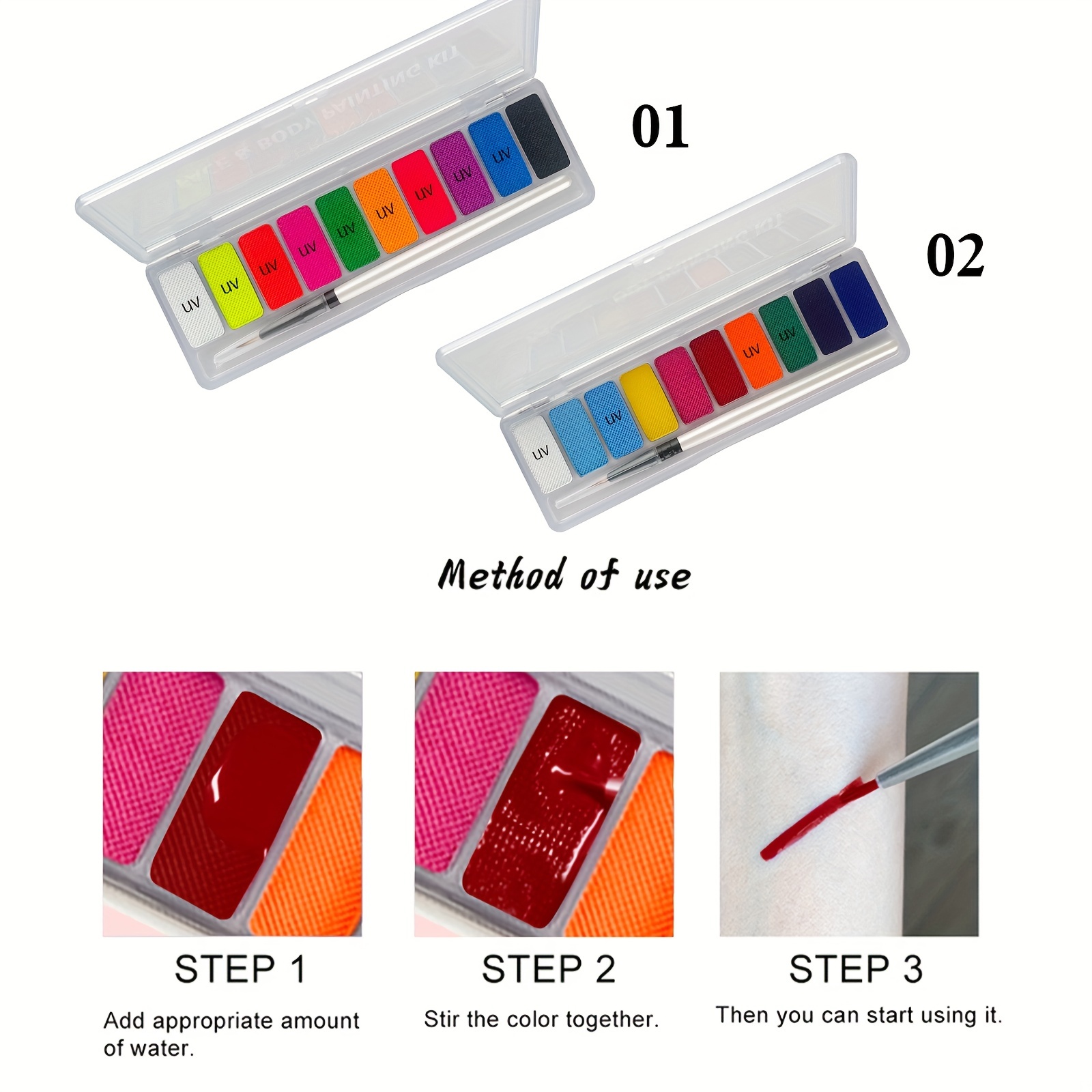 10 Colors Glow Fluorescent Neo - Beauty Halloween Makeup ulasan dan harga
