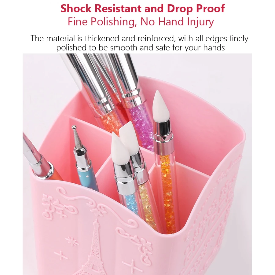 4-Compartment Nail Art Brush H - Beauty Makeup Box ulasan dan harga