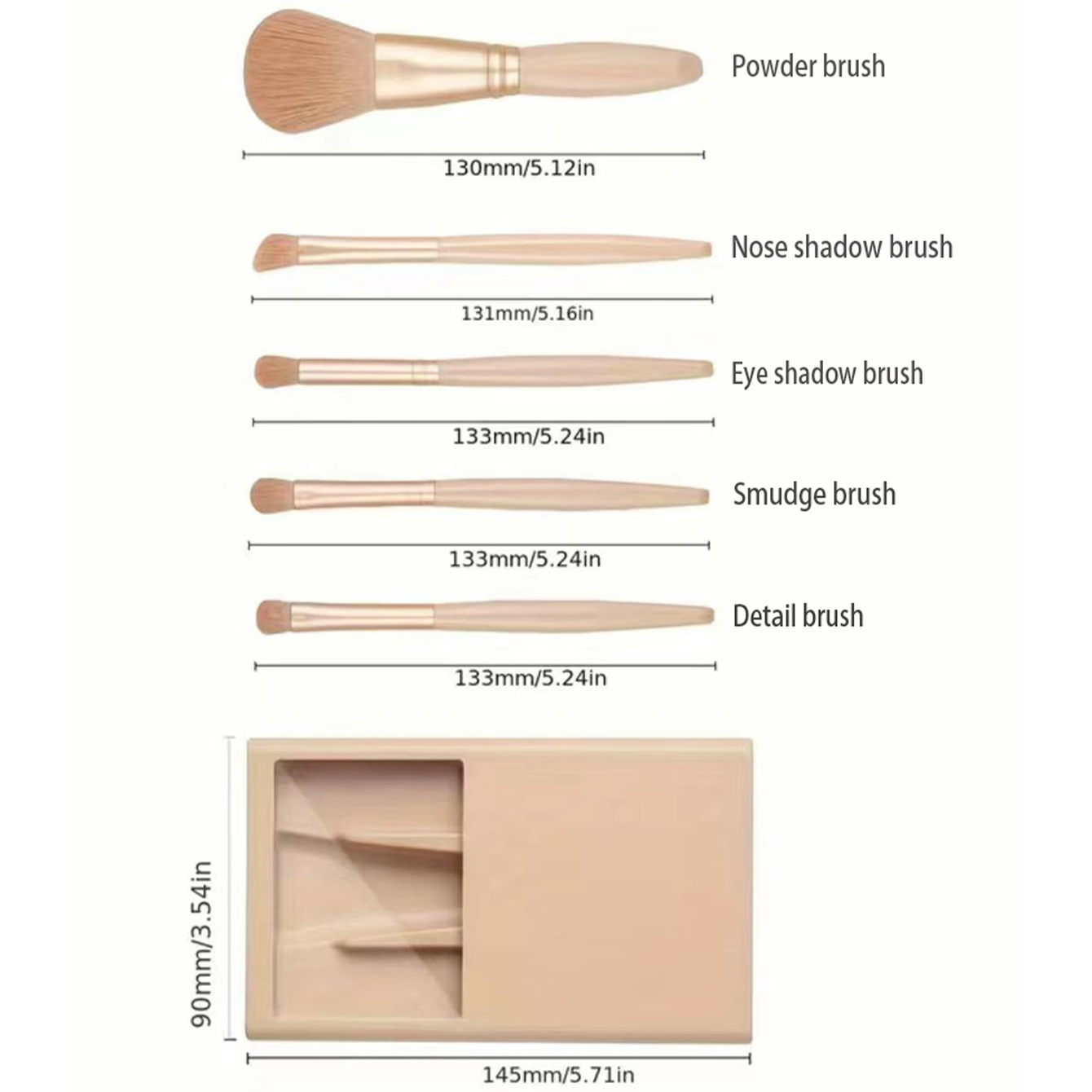 5pcs Cosmetic Brush Kit With M - Beauty And Makeup Quotes ulasan dan harga