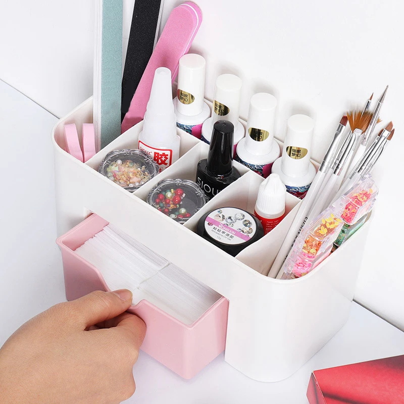 Nail Art Organizer Desktop Dra - Beauty Makeup Box ulasan dan harga