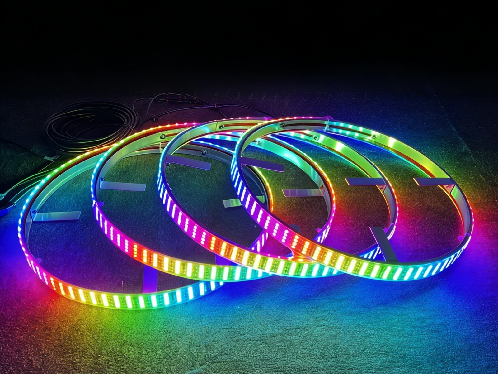 4PCS 17.5inch RGB Quad Row Cha - Led Ring Light ulasan dan harga