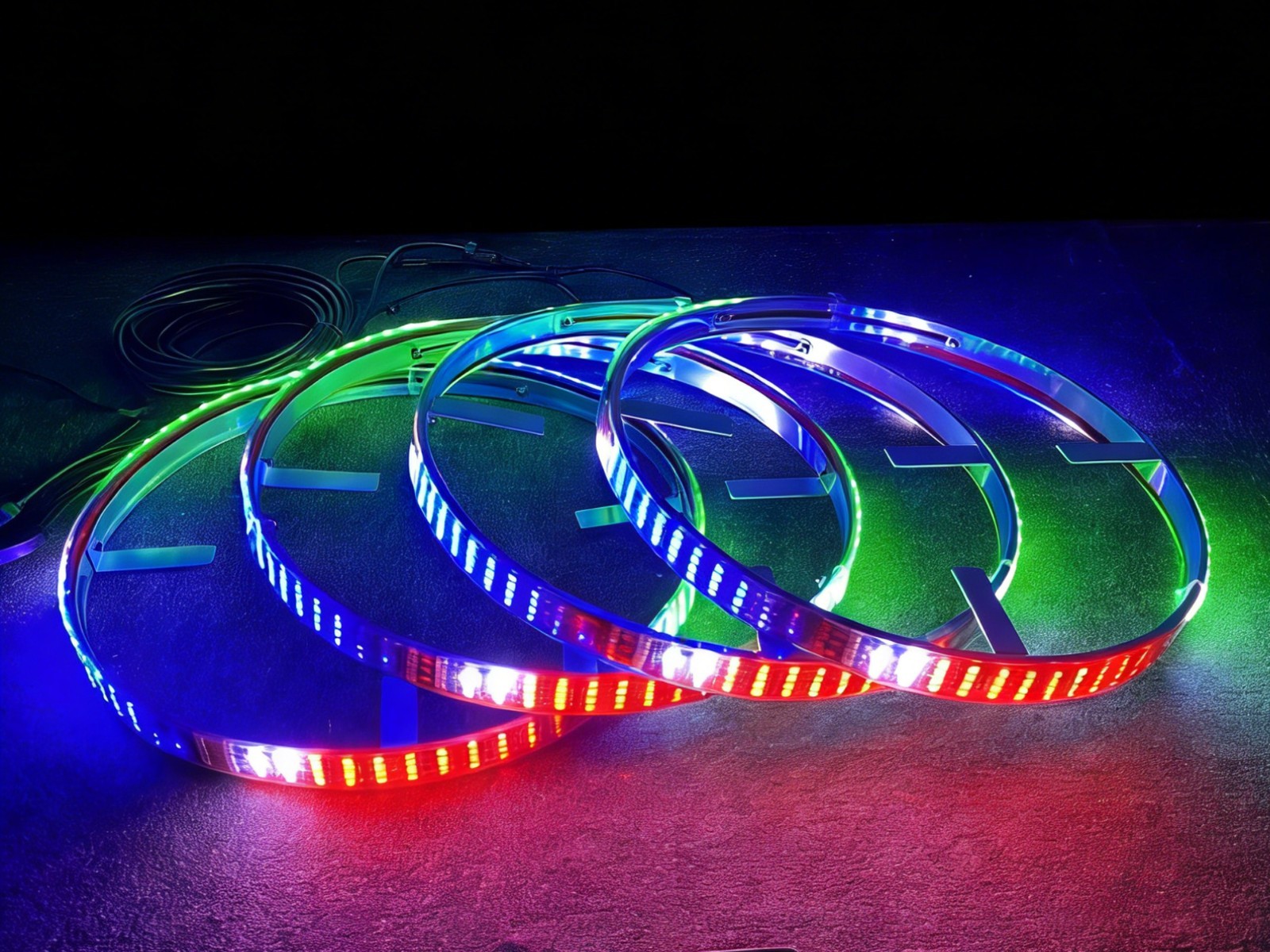 4PCS 17.5inch RGB Quad Row Cha - Led Ring Light ulasan dan harga